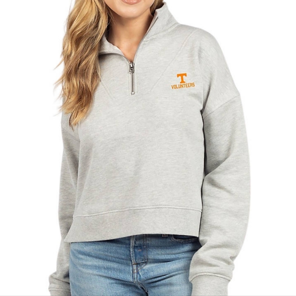 UG Apparel NCAA Tennessee Volunteers Heather Gray Halftime 1/4 Zip Pullover